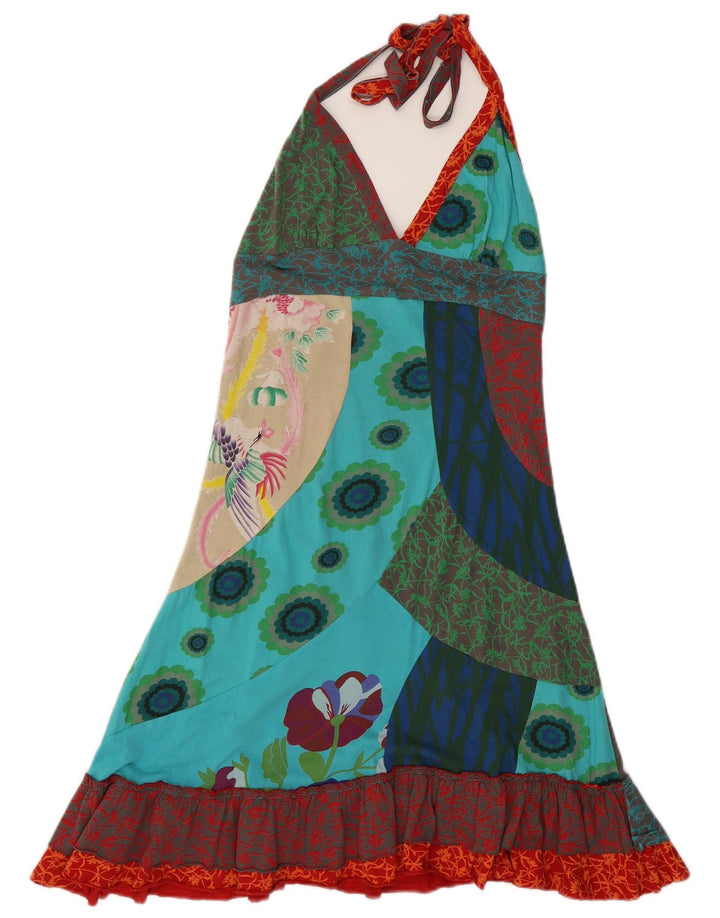 Desigual Robe Licou Graphique Femme UK 8 Petit Floral Multicolore