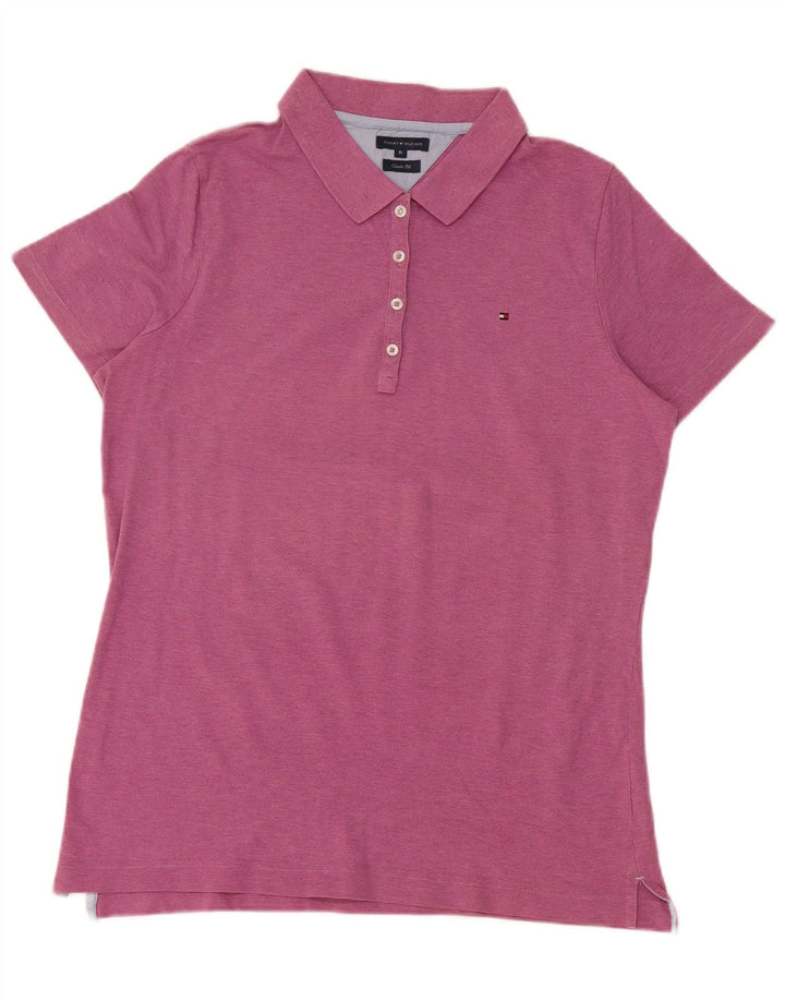 TOMMY HILFIGER Polo Coupe Classique Femme UK 18 XL Coton Rose