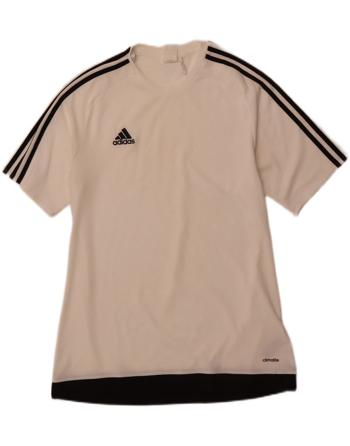 ADIDAS T-shirt Climalite pour hommes, grand, blanc, polyester