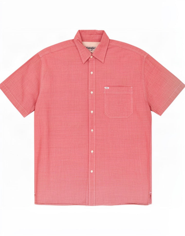 Wrangler Chemise à manches courtes pour homme XL en coton pied-de-poule rouge