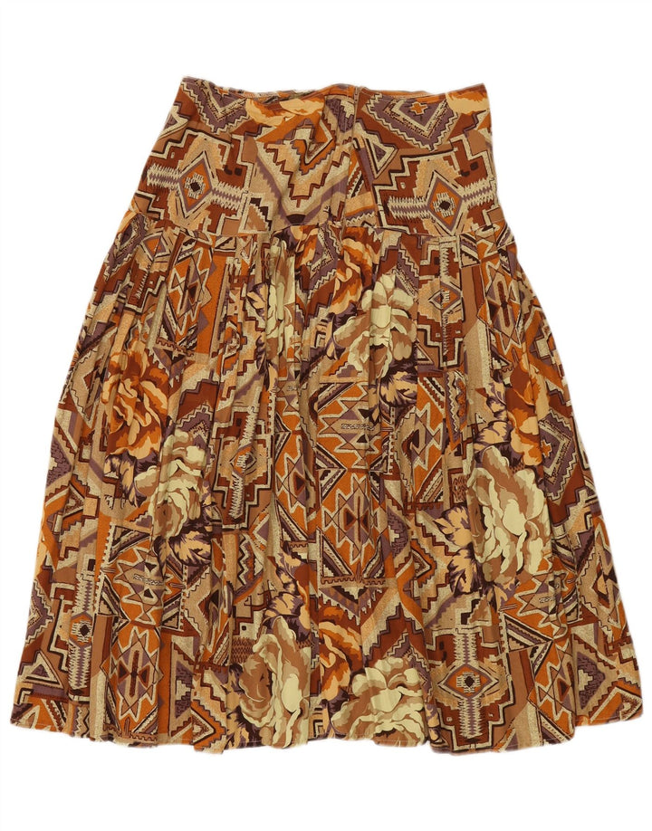 VINTAGE Jupe plissée femme Medium W30 Marron Patchwork Coton