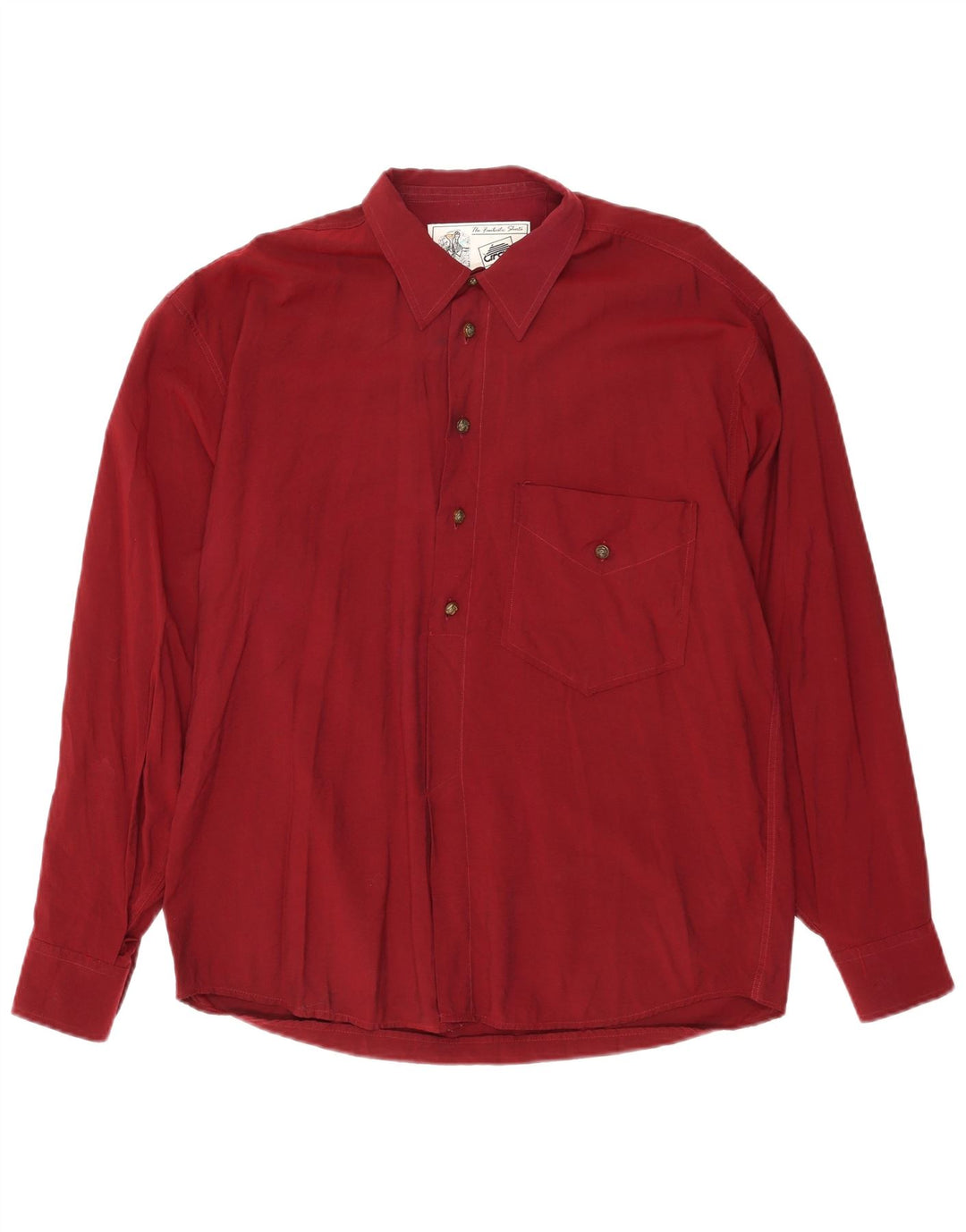 VINTAGE Chemise Homme XL Bordeaux Viscose