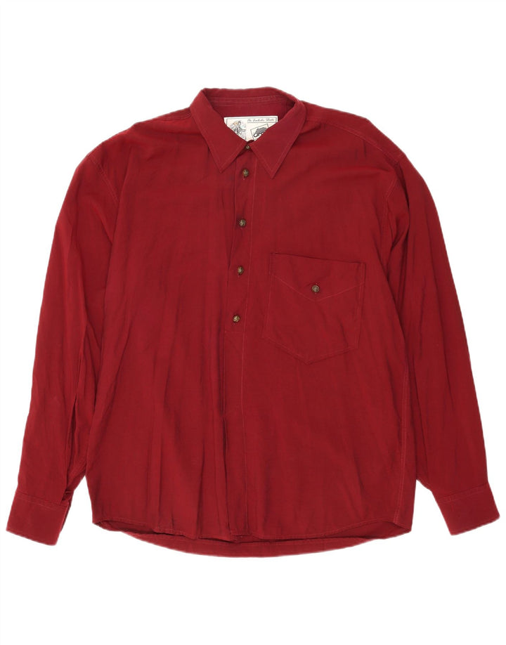 VINTAGE Chemise Homme XL Bordeaux Viscose