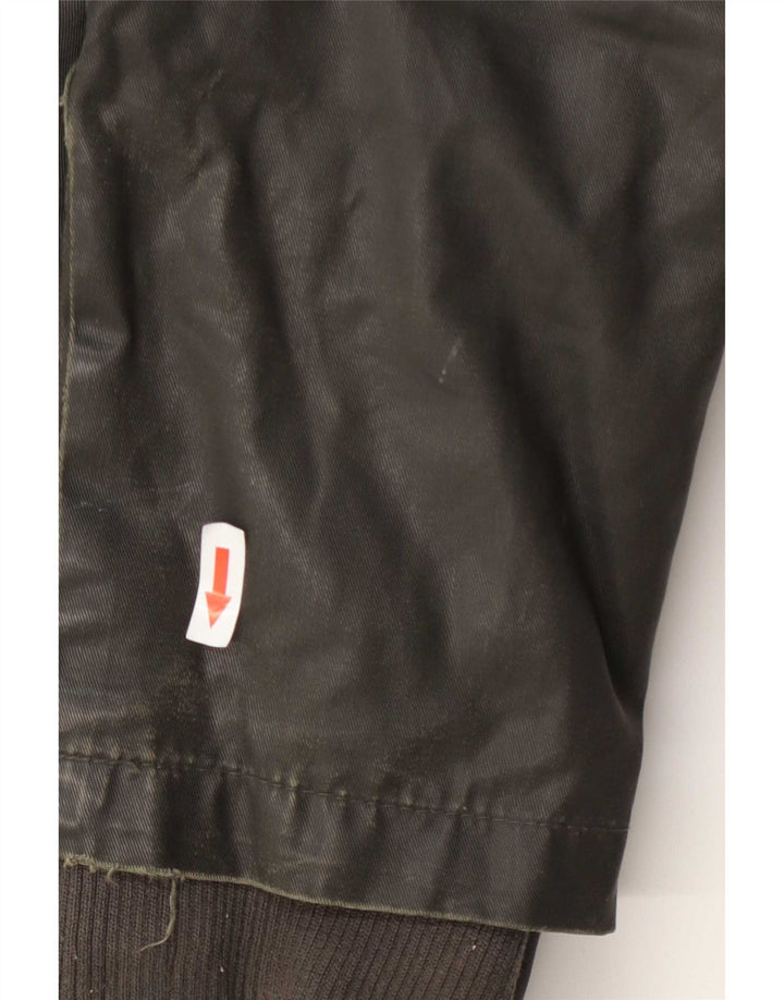 Threadbare Veste à capuche en coton ciré pour homme UK 40 Large Vert