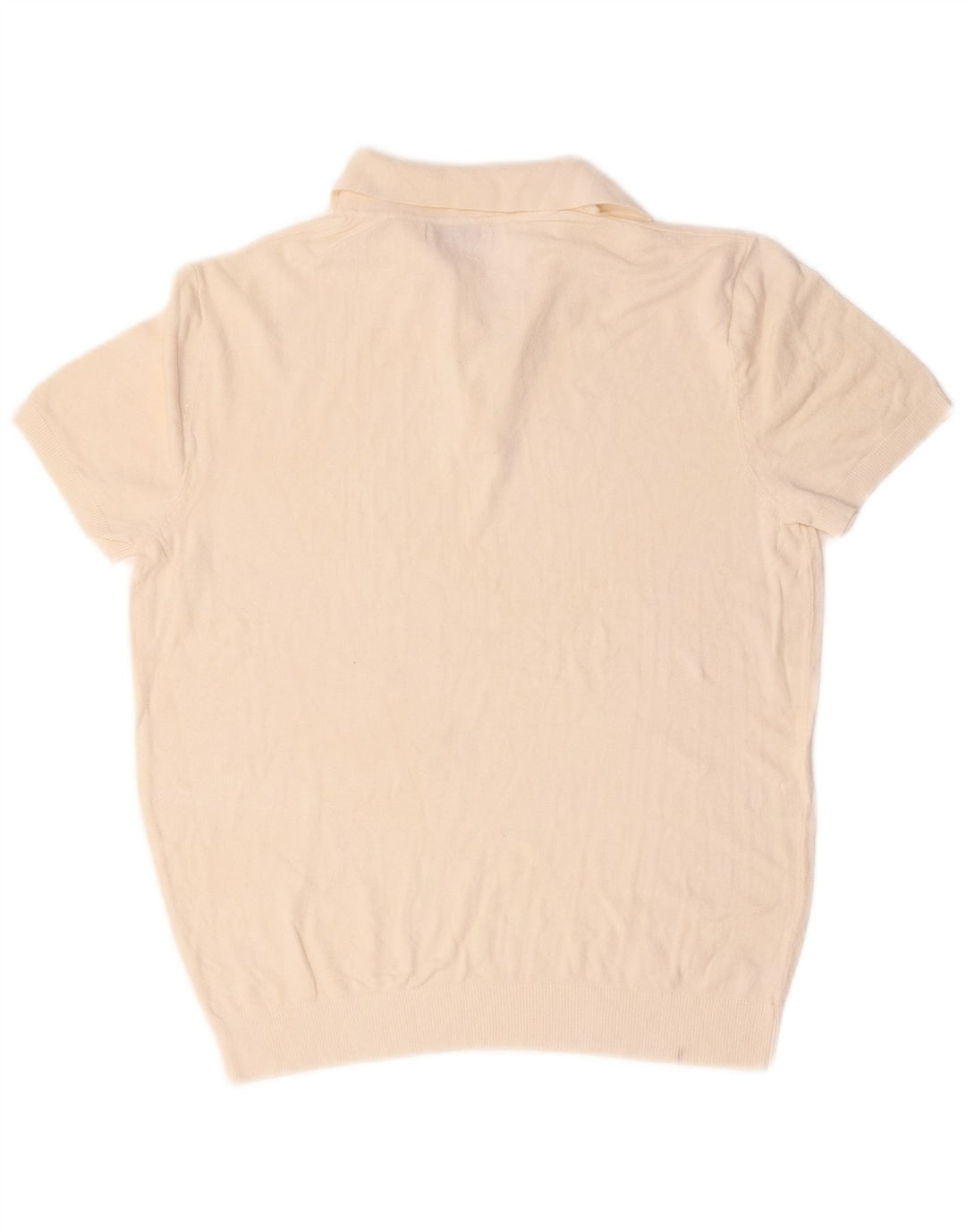 Zara Pull à manches courtes et col polo pour homme Blanc cassé