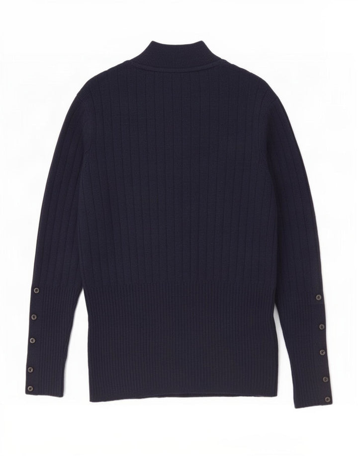 Marks & Spencer Pull à col roulé pour femme UK 12 Bleu marine moyen