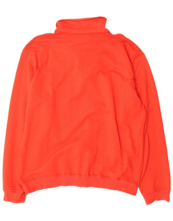 Kappa Homme Zip Neck Sweatshirt Jumper XL Rouge Coton