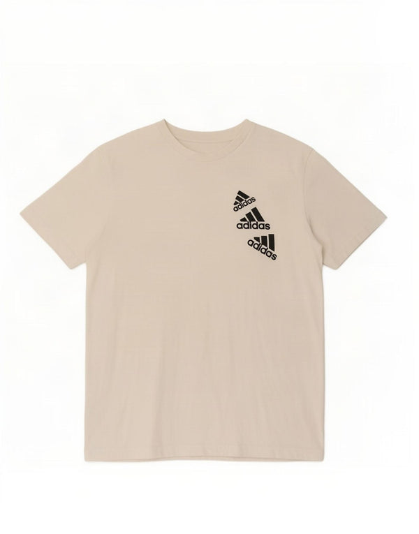 Adidas T-shirt graphique pour hommes, petit haut en coton blanc