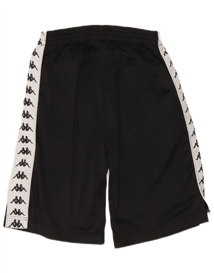 Kappa Short de sport graphique pour homme, petit, noir, polyester color block