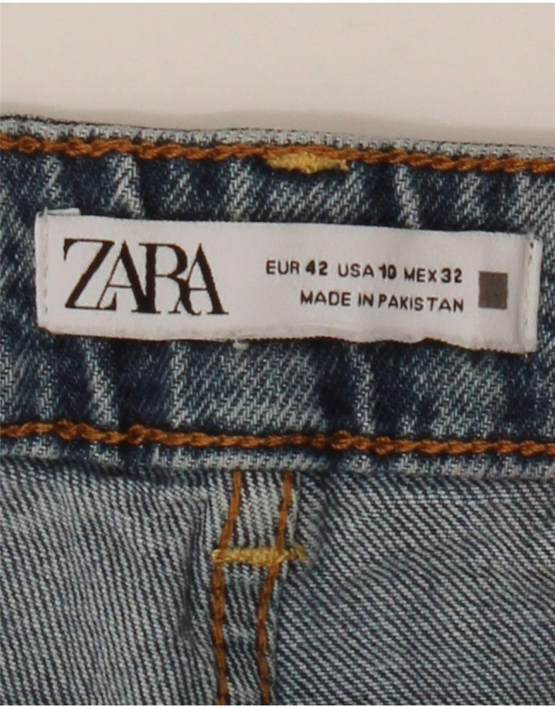 ZARA Jean droit femme EU 42 Large W32 L26 Bleu