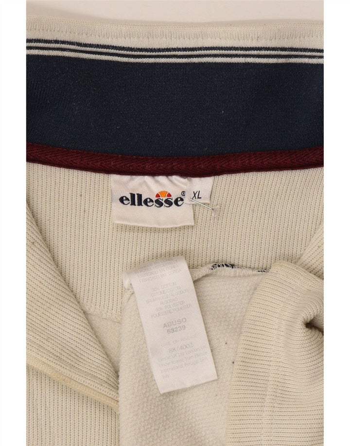 ELLESSE Pull col zippé homme XL gris coton