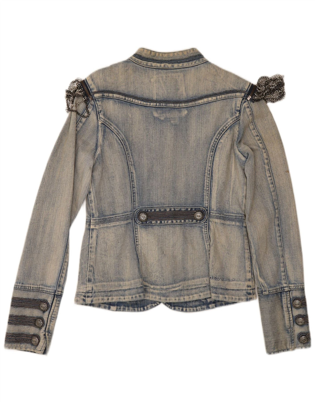 Guess Veste en jean pour femme UK 12 Bleu moyen Coton
