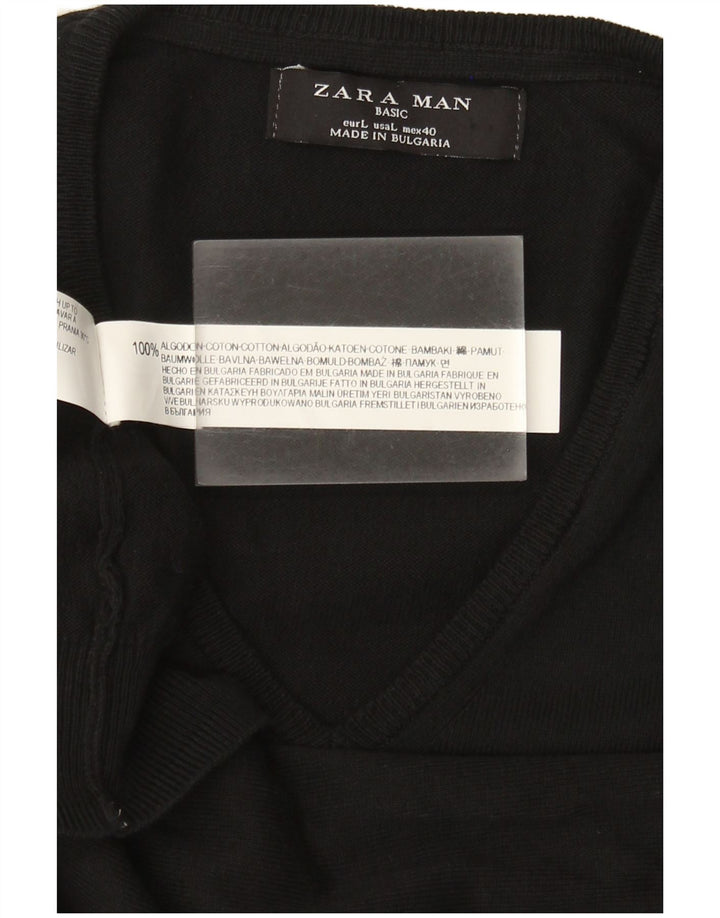 Zara Mens Basic Vest Débardeur Grand Coton Noir