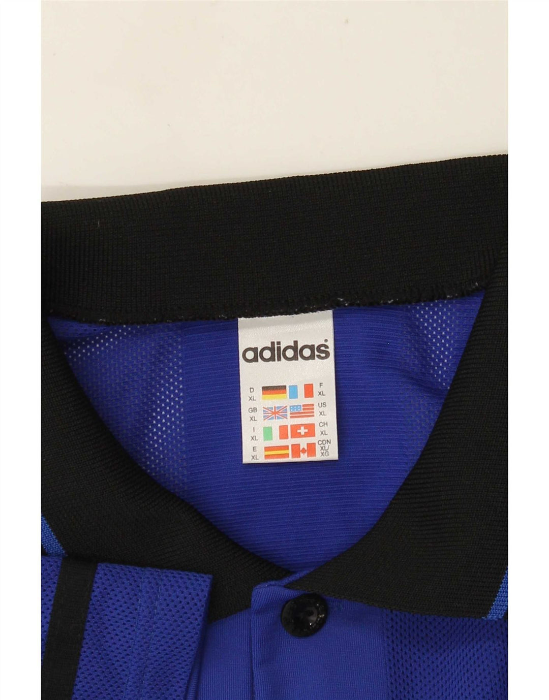 Adidas Polo Homme XL Bleu Rayé Polyester