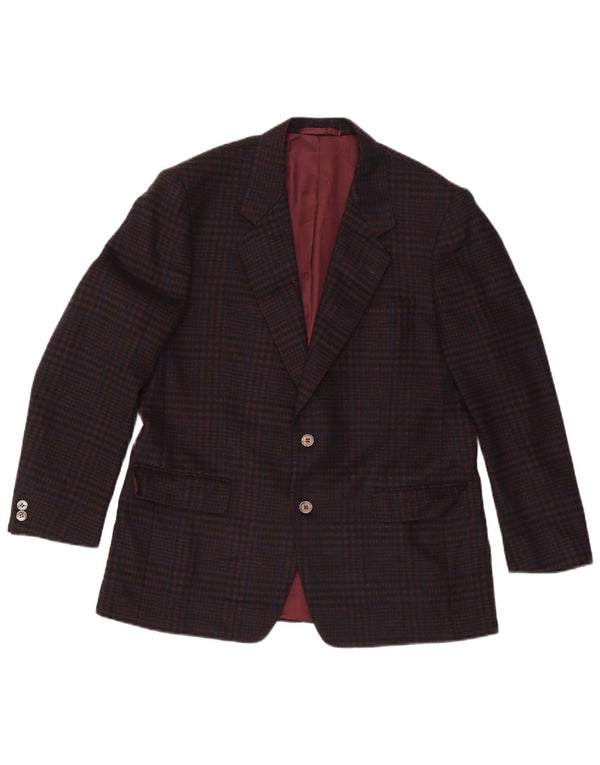Vintage Blazer 2 boutons pour homme UK 38 Laine à carreaux marron moyen