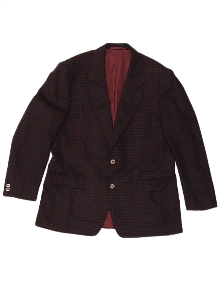 Vintage Blazer 2 boutons pour homme UK 38 Laine à carreaux marron moyen