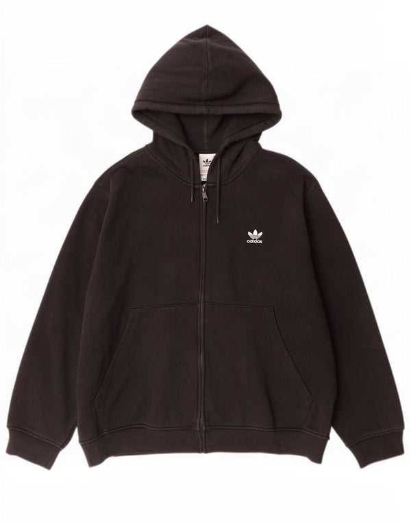 Adidas Pull à capuche zippé pour homme 2XL en coton noir