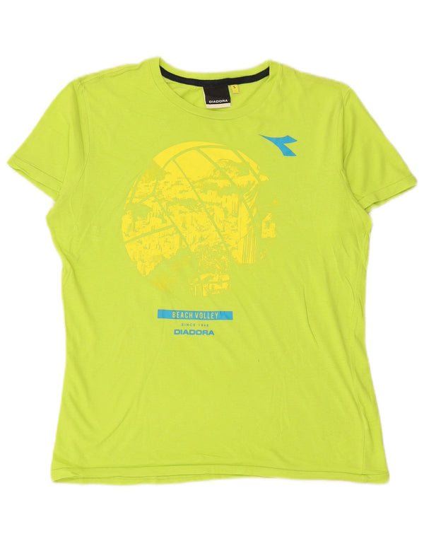 DIADORA T-Shirt Graphique Homme Petit Vert Coton
