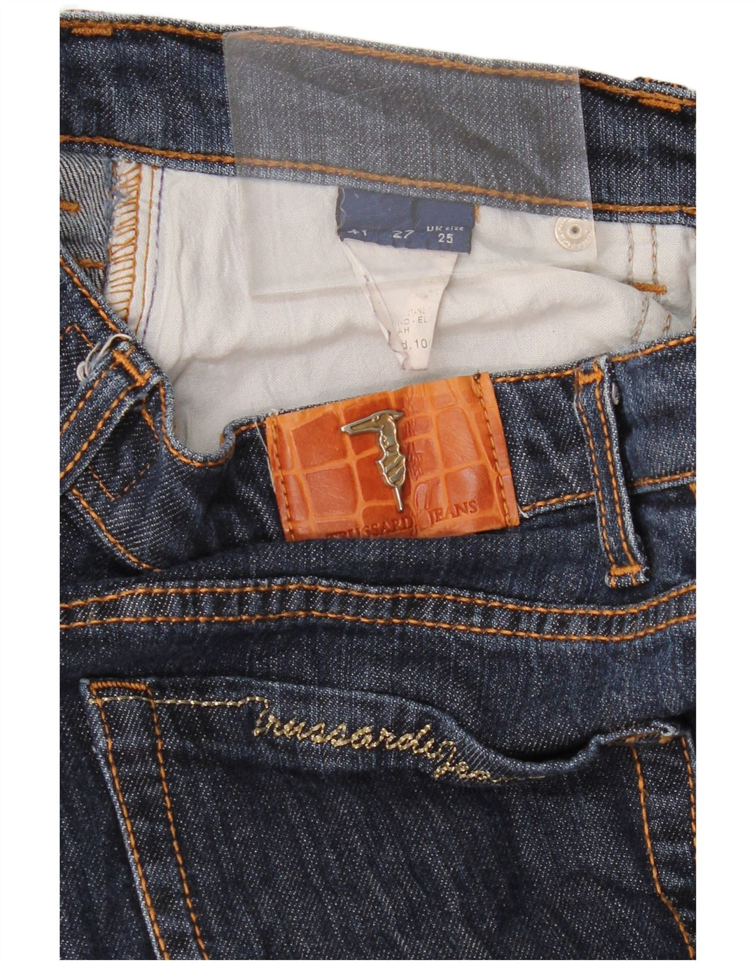 TRUSSARDI Jean Droit W25 L30 Bleu Marine Femme