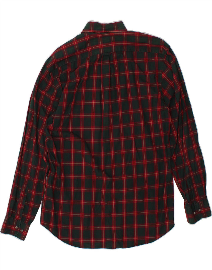 TARTAN Mens Shirt Medium Red Check Cotton Vintage Tartan and Second-Hand Tartan from Messina Hembry 