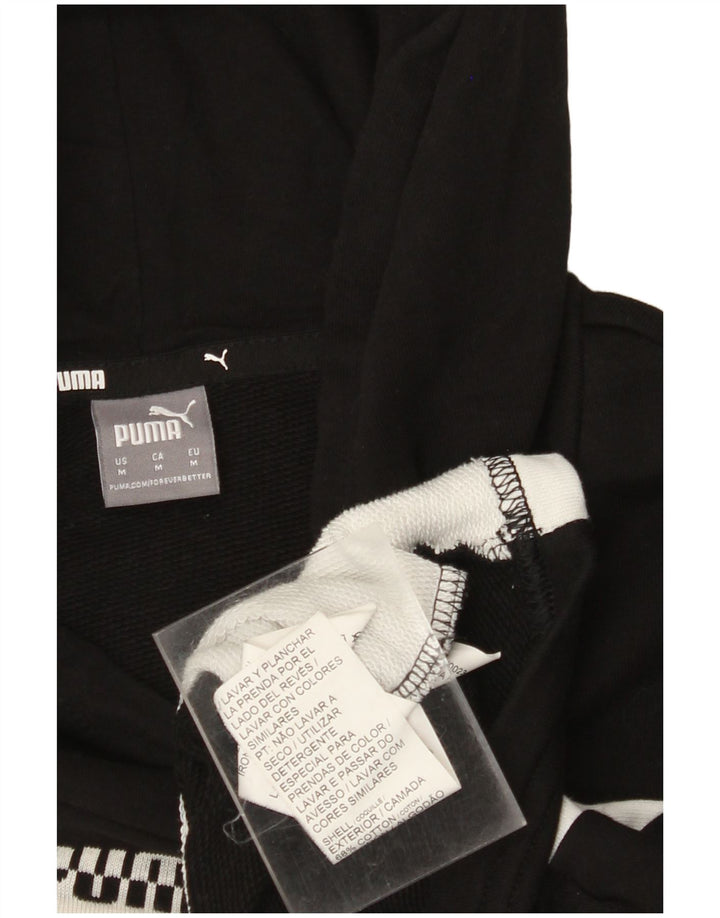 PUMA Pull à capuche court surdimensionné pour femme UK 44 Noir moyen Colourblock