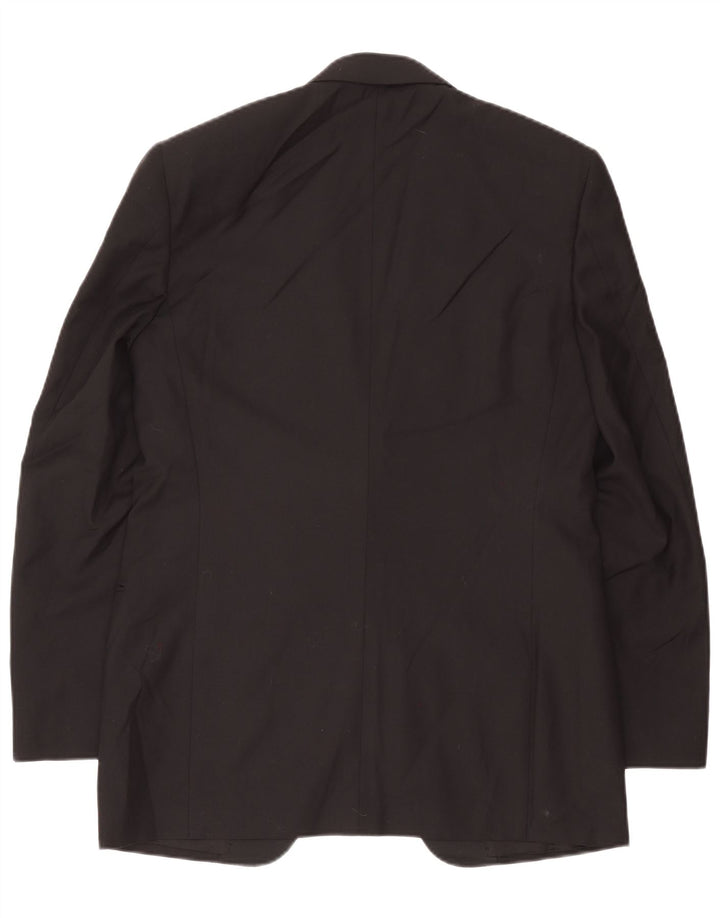 Canali Veste Blazer Longue 1 Bouton Homme IT 48 Laine Vierge Noir Moyen