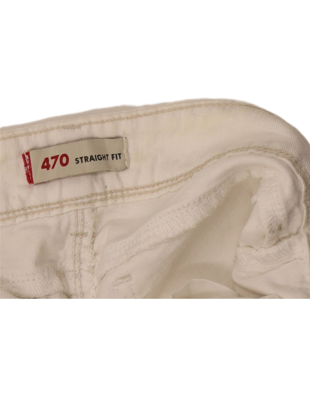 Levi's Jean Droit 470 Taille Basse W32 L32 Femme Blanc Cassé
