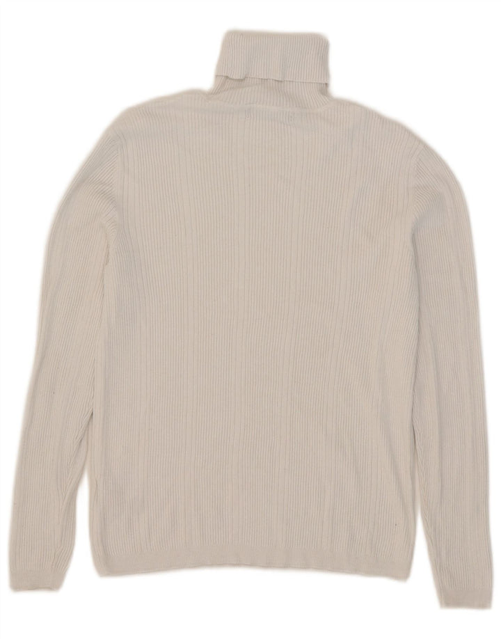 Marks & Spencer Pull col roulé pour femme UK 12 Viscose blanc moyen