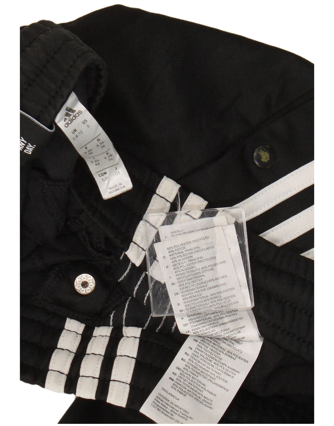 ADIDAS Pantalon de survêtement pour femme UK 8/10 Small Noir Polyester