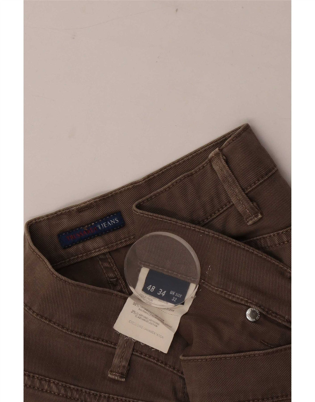 Trussardi Jean Droit W32 L33 Marron Coton Homme