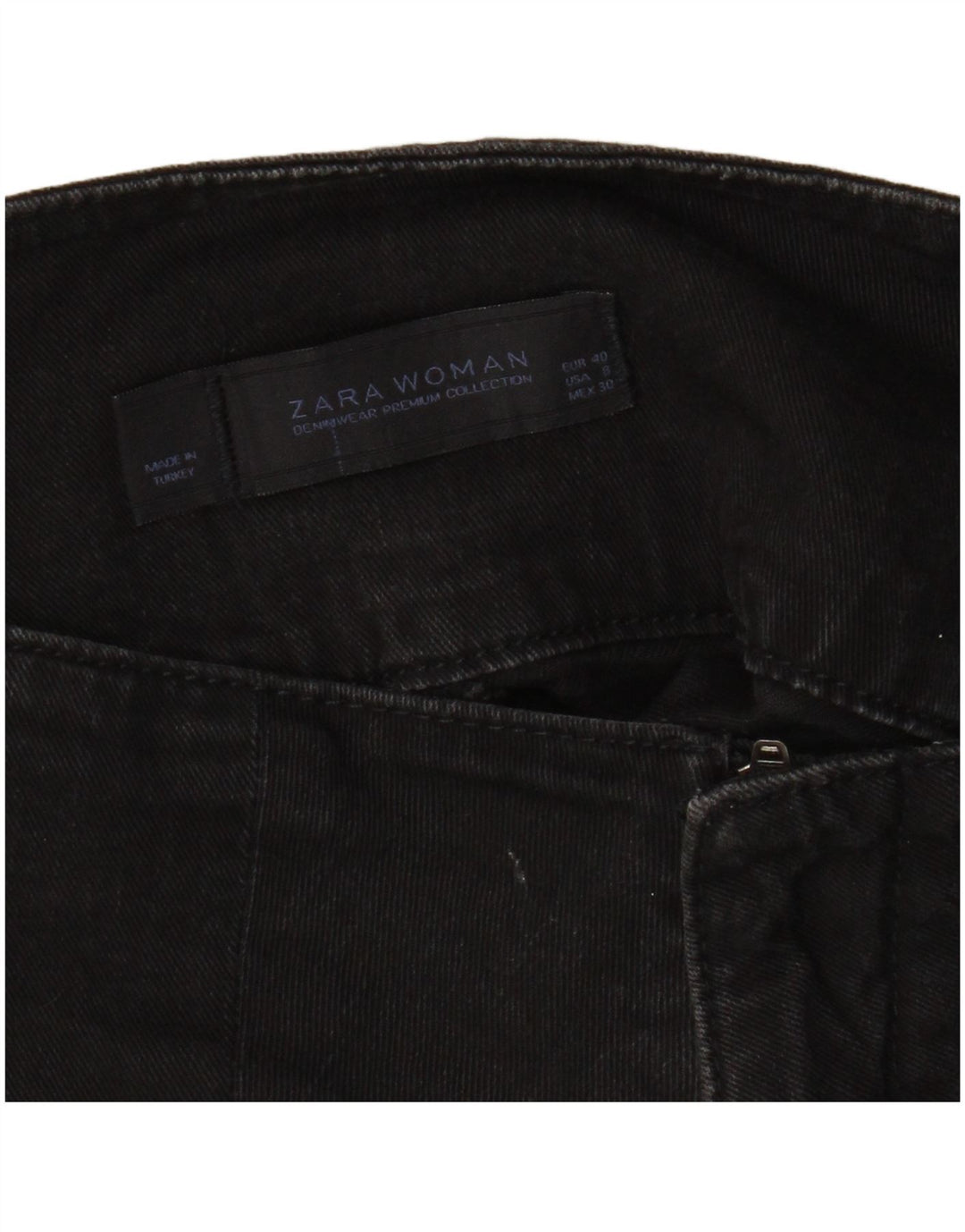 Zara Femme Mini Jupe En Jean EU 40 Moyen W30 Coton Noir