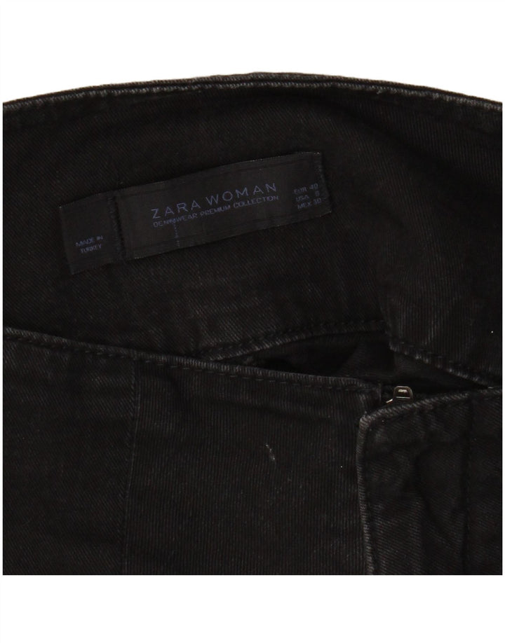Zara Femme Mini Jupe En Jean EU 40 Moyen W30 Coton Noir