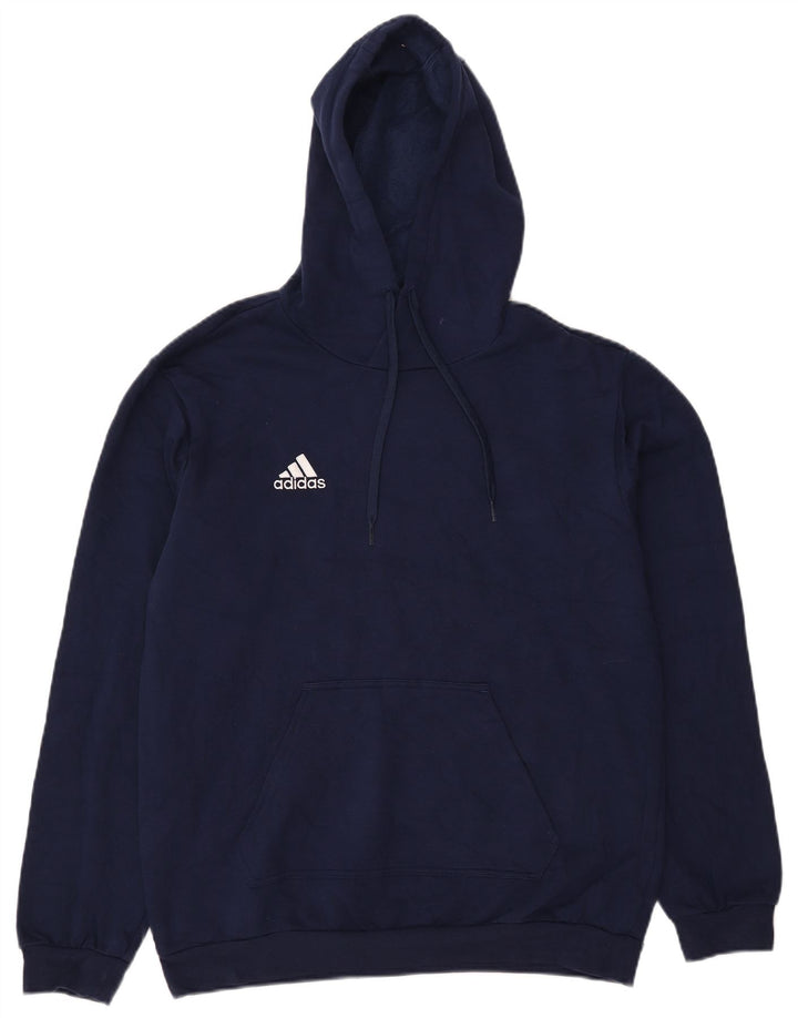 Adidas Pull à capuche pour homme en coton bleu marine moyen