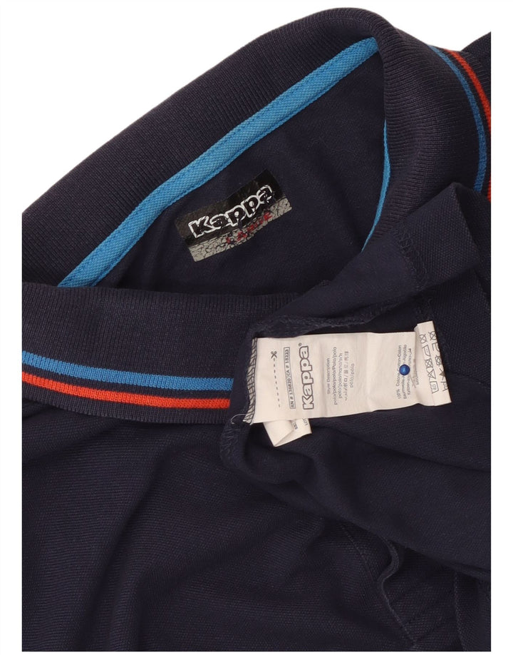 Kappa Polo Homme Large Bleu Marine Coton