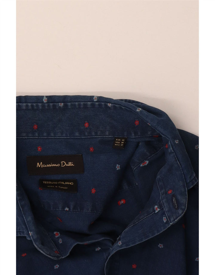 Chemise En Jean Massimo Dutti Homme Bleu Marine Moyen Floral