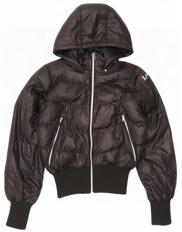 Lee Veste matelassée surdimensionnée à capuche pour femme UK 6 XS Noir Polyester