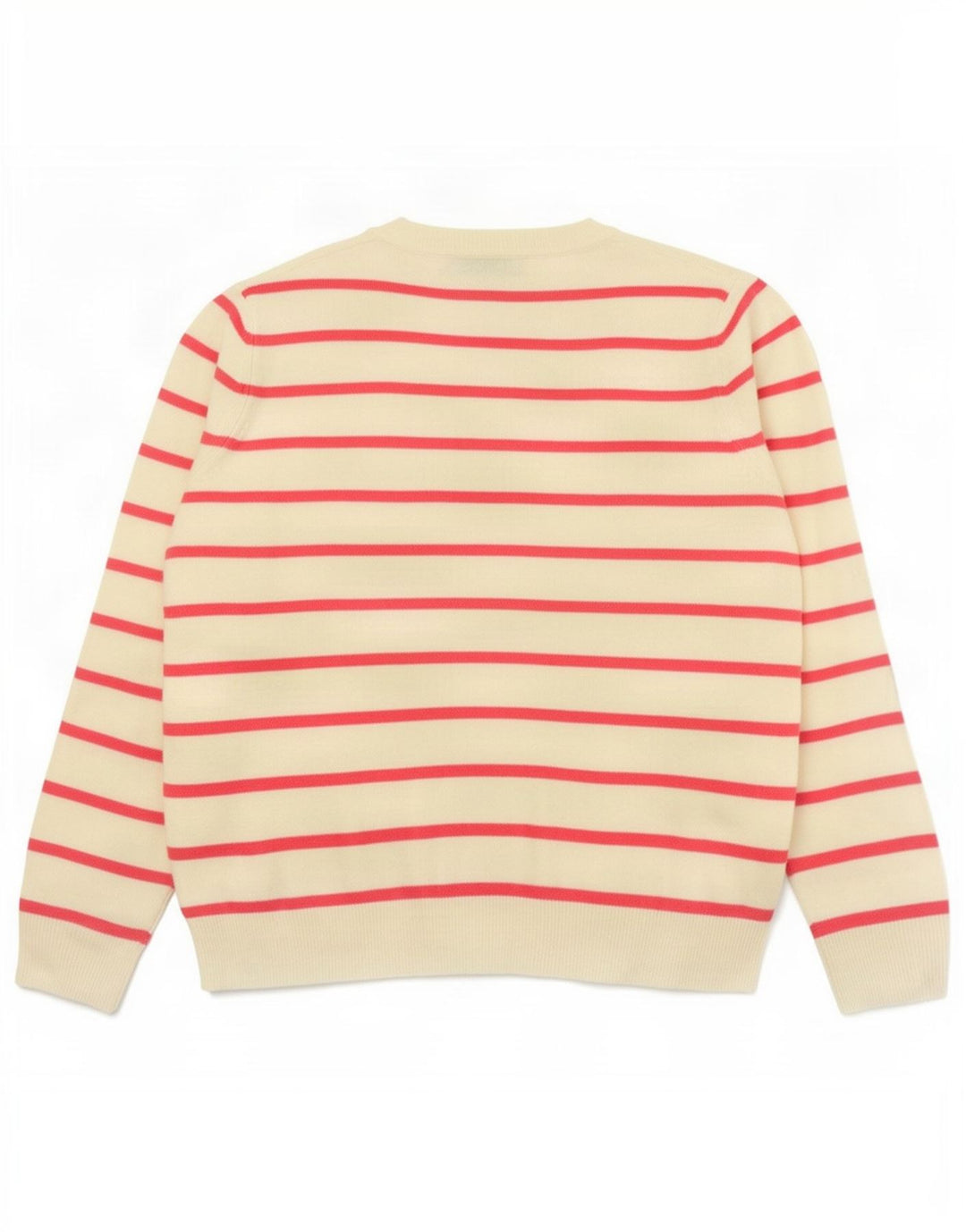Marks & Spencer Pull col en V pour femme UK 14 Rose moyen rayé