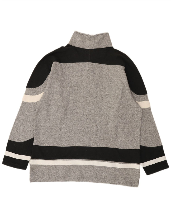 Champion Sweat-shirt graphique à col zippé pour homme, petit, gris color block