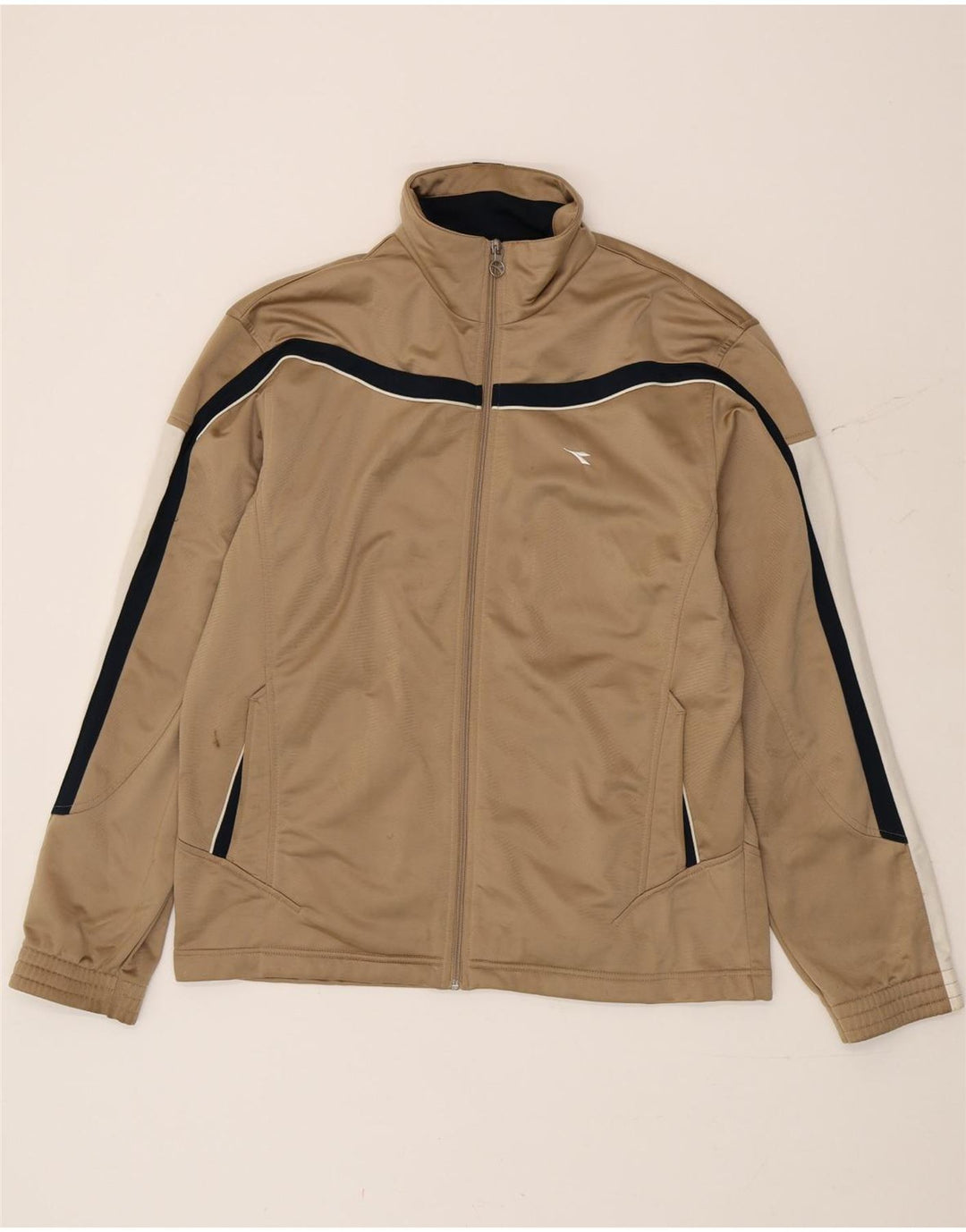 Diadora Veste de survêtement pour homme UK 42 Large Beige Colourblock Polyester