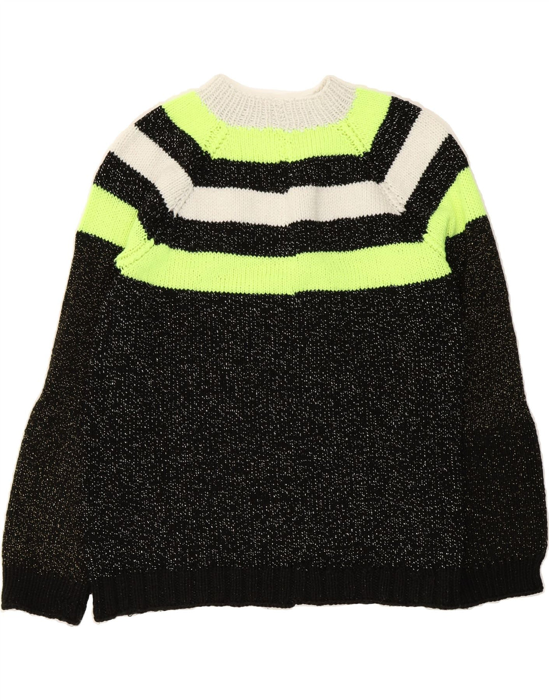VINTAGE Womens Turtle Neck Jumper Sweater UK 12 Medium Black Colourblock Vintage Vintage and Second-Hand Vintage from Messina Hembry 