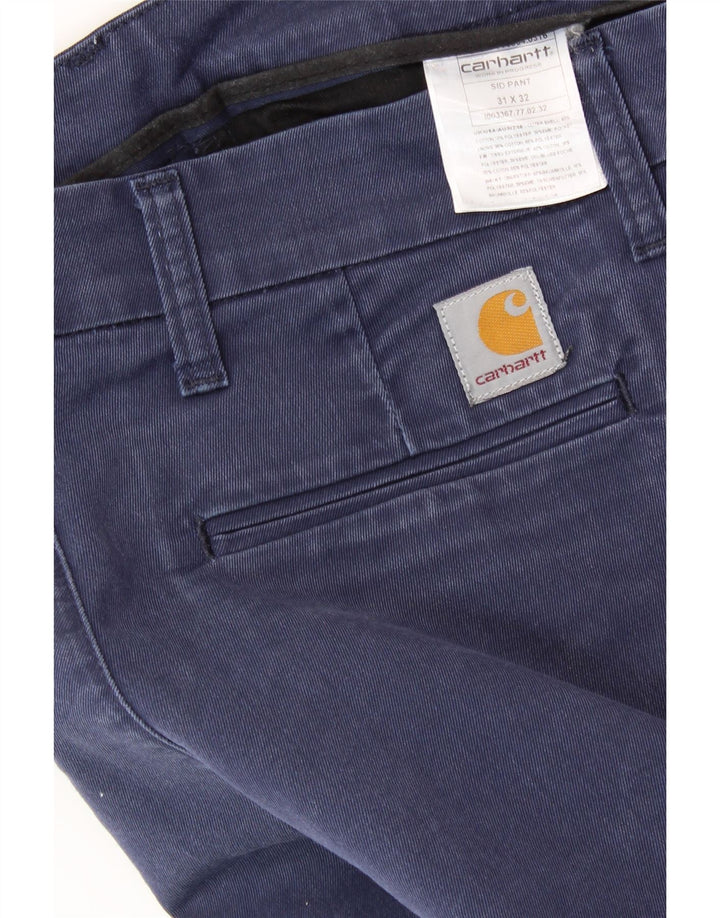 CARHARTT Pantalon Chino Droit Femme Sid W31 L26 Bleu Marine Coton