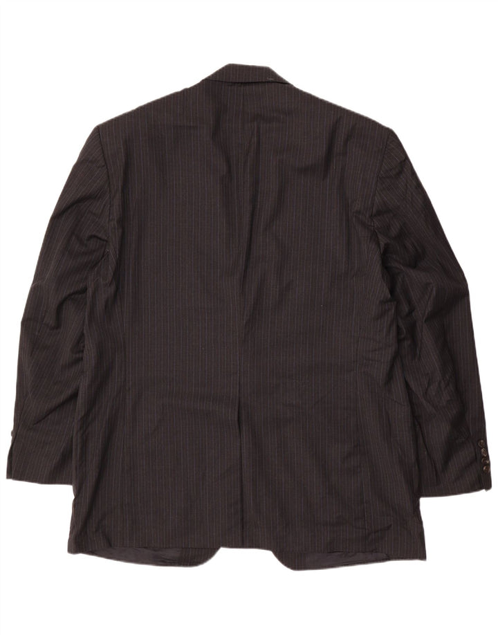 CHAPS RALPH LAUREN Mens 2 Button Blazer Jacket UK 46 3XL Black Pinstripe