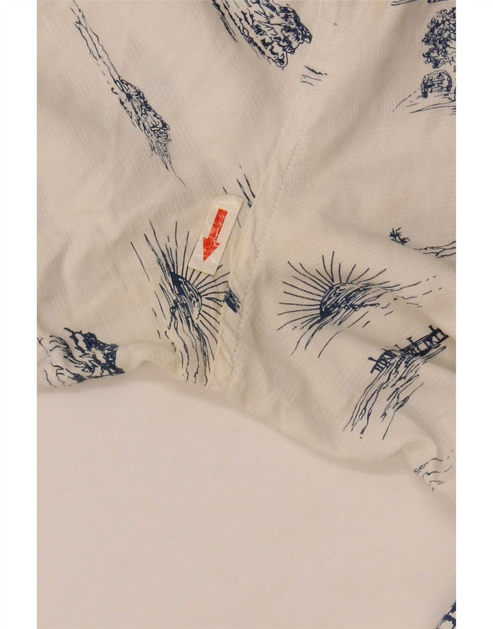 Lee Chemise coupe régulière à motif abstrait pour hommes, grand coton blanc