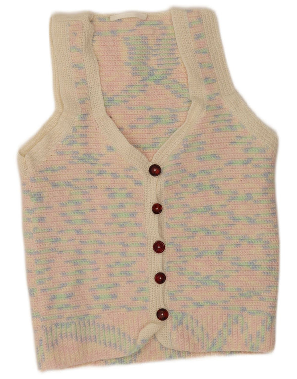 vintage Womens Cardigan Sweater UK 14 Moyen Multicolore Moucheté