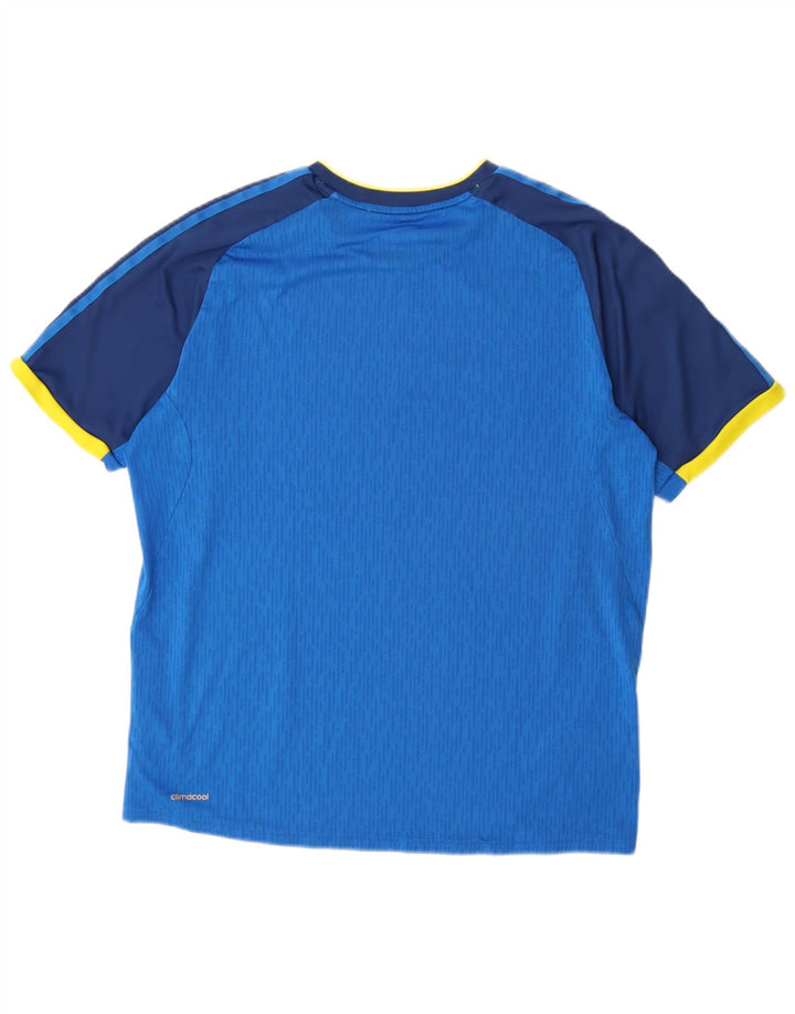 ADIDAS T-shirt Climacool pour hommes, grand bleu, polyester color block