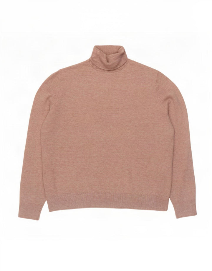 Marks & Spencer Pull col roulé pour femme UK 14 Rose moyen Polyester