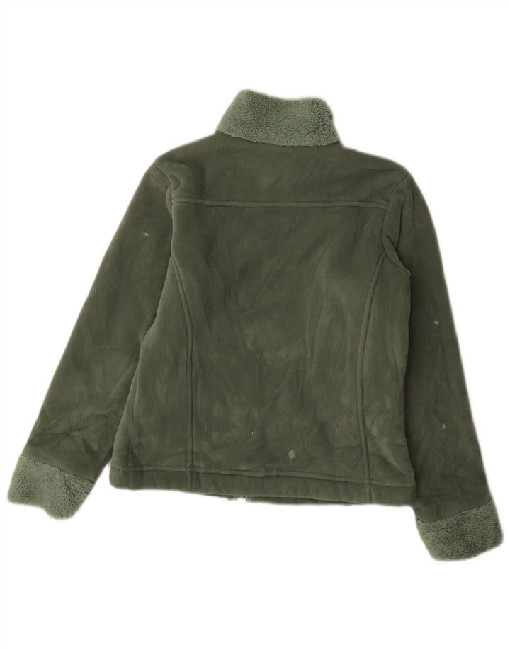 Patagonia Femmes Sherpa Survêtement Top Veste UK 10 Petit Vert Polyester