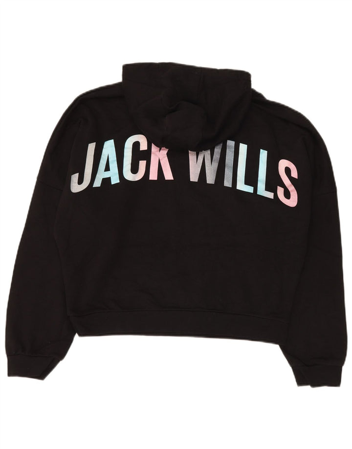 JACK WILLS Pull à capuche surdimensionné court graphique pour fille 14-15 ans Noir
