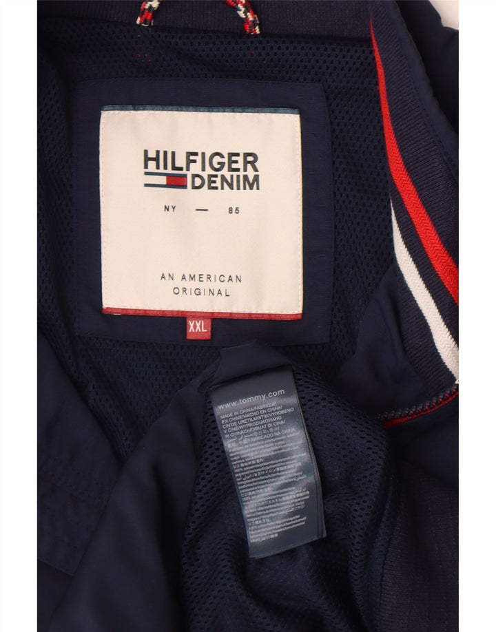 Tommy Hilfiger Veste Bomber Homme UK 44 2XL Bleu Marine Polyamide