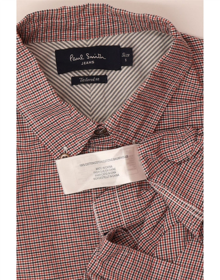 Paul Smith Chemise coupe ajustée en coton à petits carreaux rouges